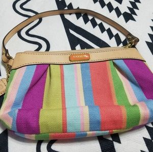 Coach wristlet fabric and colorful